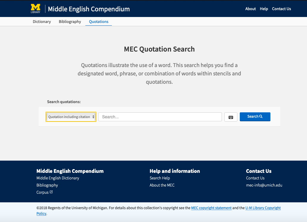 Figure 10. MED Quotation Search